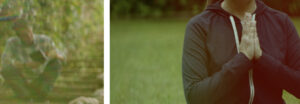 Lone person meditating and practicing yoga in a peaceful outdoor setting.